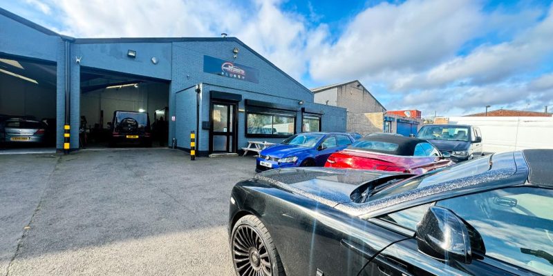 Vehicle Service, UK car service Georges Garage. Outside image of car service